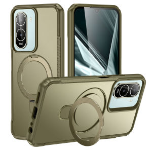 Ultra-Magnetic Stand for Redmi A5 14 14C 15 A7 Pro 15A Redmi Note 13 Note 14 Pro Plus Redmi Note 15 Pro POCO C85X Case Shockproof & Slim Black | [Military Drop Protection] [Compatible with MagSafe] Matte Phone Case with Ring Holder