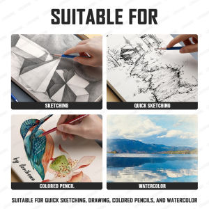 SG A3 A4 A5 Sketchbook & Watercolor Pad Sketch Book Kraft Paper Cover 30 Sheets For Art Drawing Block Painting Notepad