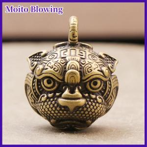 Moito Brass Bell Pendant Keychain Chinese Style Animal Bell Necklace Pendant Jewelry Handmade Vintage Keychains Jewellery Accessories