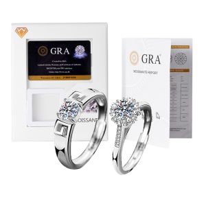 LOVETIA Cincin pasangan Moissanite Cincin pernikahan perhiasan 0.5CT S925 hadiah mewah ringan XJZ095