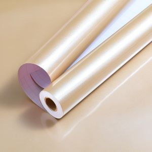 EHOME   GOLD color 40cm X 500 cm  painted surface wallpaper home decor wall sticker cabinet renovation kitchen fume sticker DIY Heat-resistant waterproof oil-proof easy to wipe