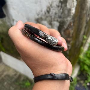 Gelang Akar Bahar Merah Body Bulat Tembus Cahaya Variasi Alpaka Terbaru