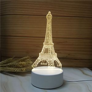 Lampu Hias 3D Akrilik / Lampu Tidur Led Hias Meja USB / Lampu Transparent Kaca Bening Acrylic