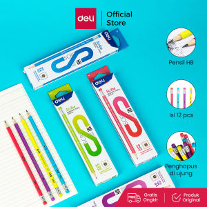 Deli Pensil HB / Graphite Pencil Isi 12 Dengan Penghapus EU50800