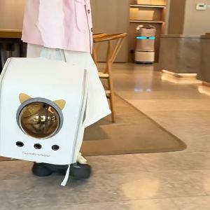 Portable Cat Backpack Carrier with Bubble Window 4-Air Vents Breathable Pet Travel Bag for Cats Small Dogs