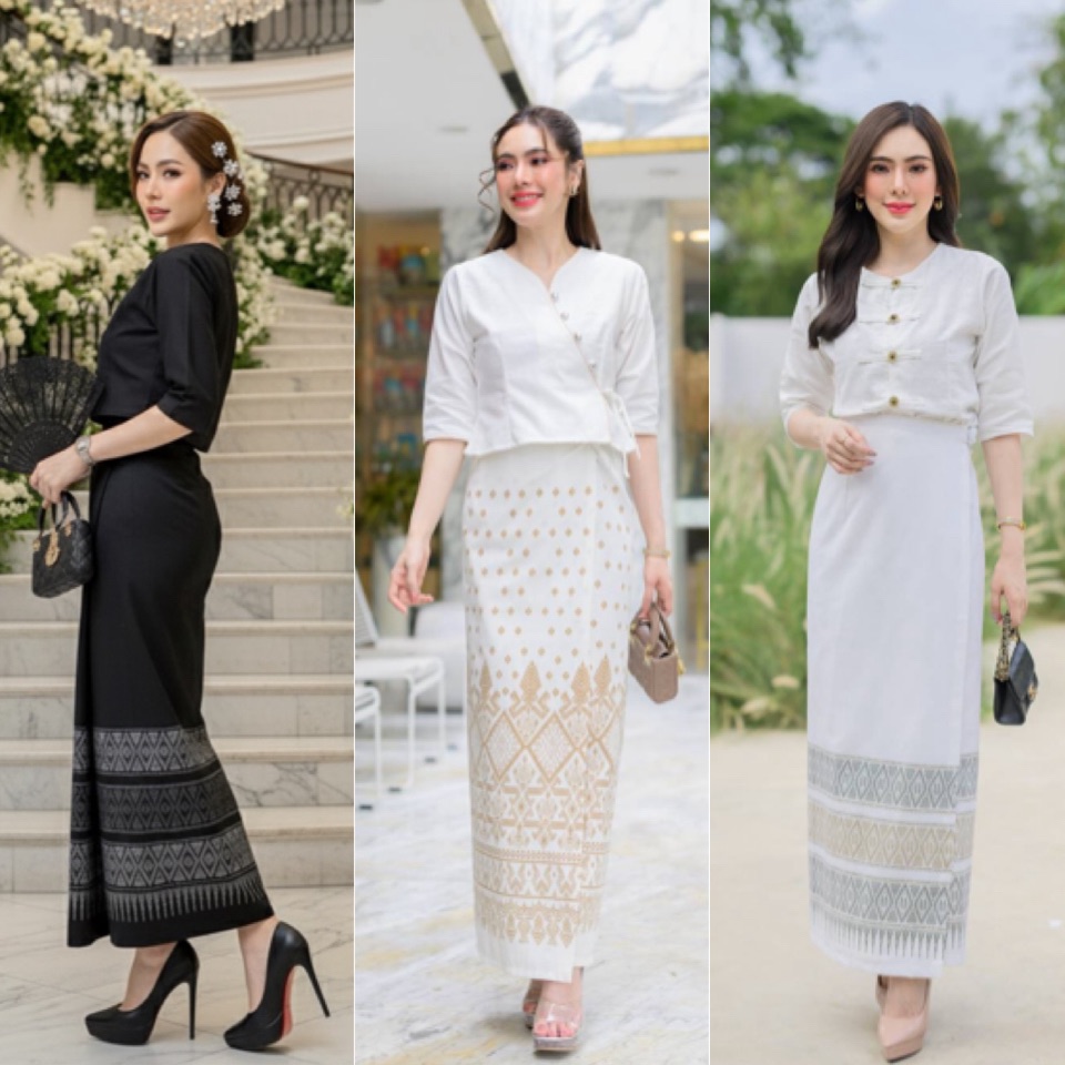 ผ้าถุงลายไทยลิซ่า ไซส์คนอ้วน ผ้าฝ้ายนุ่ม แม็กซี่ กระโปรงพันรอบ พรางพุง สีสวย