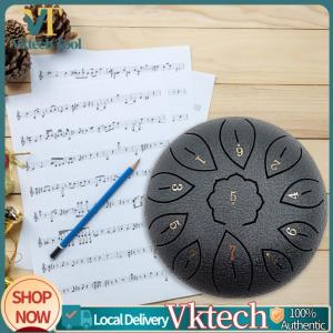 [Vktech] 6 inch Steel Tongue Drum 11 Tune Musical Instrument Hand Pan Tank Drum with Bag
