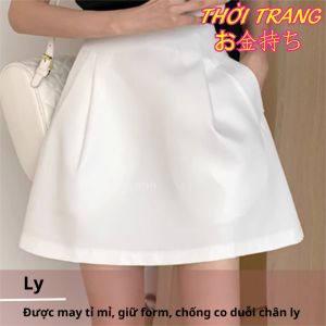 Chân váy cạp cao chất liệu tafta dáng chữ A có quần bảo hộ bên trong 1002