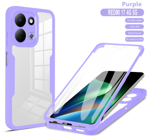 360 vỏ toàn bộ cho Mi Redmi Xiao 17 redmi17 4G 5g vỏ điện thoại vỏ bảo vệ bao gồm tất cả Vỏ mặt sau trong suốt chống sốc hai mặt cho Mi Redmi 17 5g