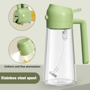 T-ORAS 2-In-1Glass Oil Bottle 470M Cooking Sprayer Large Capacity Leak Proof Kitchen Use Dispenser