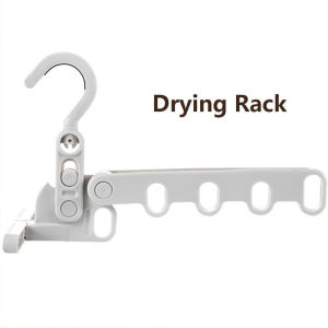 5 Holes Folding Plastic Clothes Drying Rack Laundry Room Hanging Rack Outdoor Camping For Travel Hotel Student Apartment