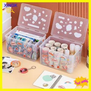 XINGK Nhựa lưu trữ container với chốt Nắp công suất lớn trong suốt nhựa lưu trữ hộp máy tính để bàn tổ chức vật tư văn phòng