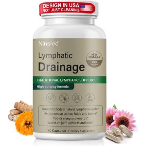 Ninsiec Lymphatic Drainage s - Lymphatic Drainage Capsules for Immune Health Supports Bloating & Daily Lymphatic Wellness with Echinacea Dandelion and Burdock (120 Capsules)