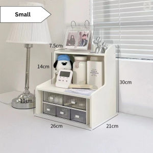 Ready Stock Desktop Rack Jewellery Organizer Cosmetic Storage Makeup Skincare Bedroom Dressing Table Stationery Pen Office Desk Monitor Shelf  Drawer Detachable Multi Compartment Hostel Student Study Kecil Rak Bertingkat Meja Belejar Pejabat