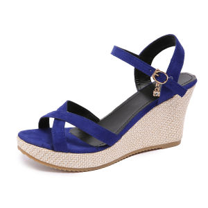 [Free Shipping] Casual Roman Wedge Sandals For Women 2026 Summer New Collection Versatile High-Heeled Sandals With A Buckle Detail And A Single-Strap Design