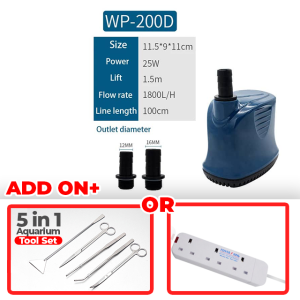 Sobo Aquarium Submersible Water Pump Fish Tank Pond Akuarium Kolam Pam Energy Saving Low Water Level 100D 200D 300D