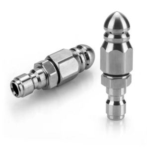 Béc Phun Nước Áp Suất Cao Kiểu Phun 1 Tia Trước 5 Tia Sau Đẩy Ống Làm Sạch Cống Rãnh Đuôi 1/4" Gắn Nhanh