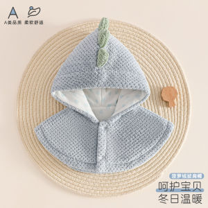 Baby hat for autumn and winter infant scarf neck warmer shawl all-in-one boys and girls padded childrens ear protection hat warm