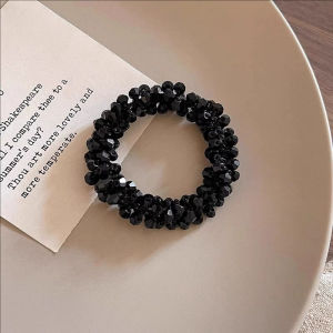 Phong cách Hàn Quốc đính pha lê hairband cho phụ nữ đàn hồi dây buộc tóc cho tóc đuôi ngựa cao sáng bóng rhinestone vòng đeo tay