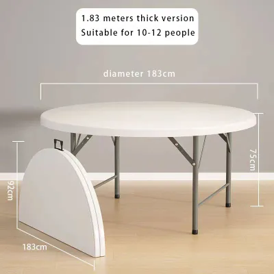 Folding Round Table Household Dining Table Simple Household 10 Person Circular Dining Table Small Household Dining Table