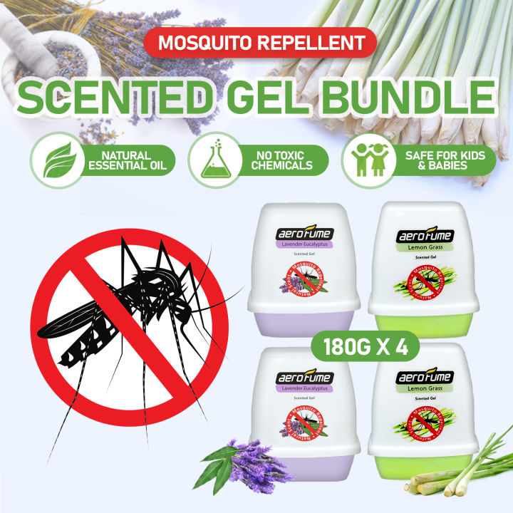 Mosquito Repellent Lemon Grass Gel (2pcs) + Lavender Eucalyptus Scented