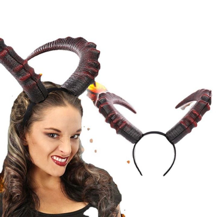 ALICE XU Cosplay Headband Halloween Demon Horns Headband Pu Headpiece ...