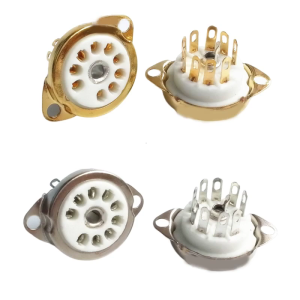 GZC9-C-1/GZC9-C-1-G Ceramic Tube Socket 9PIN Connector for 12AX712AT712AU7ECC83ECC82E88CC 6922 forAudio Enthusiasts