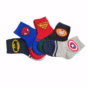 KAOS KAKI ANAK SEKOLAH TK LAKI KEKINIAN UMUR 3 - 7 TAHUN SOCK KIDS COWOK KARAKTER SUPERHERO SUPERMAN A1