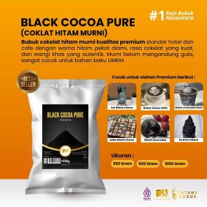 Bubuk Minuman  Black Cocoa Pure Powder Drink Premium Coklat Hitam Murni King Powder