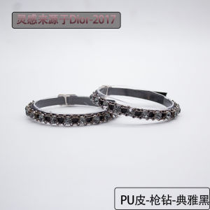 [Free Shipping] Shoe laces for womens high heels anti-slip strap colorful and black Korean style with rhinestones no-tie shoelace buckle strap