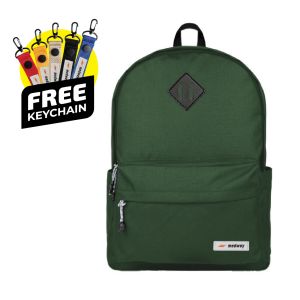 MEDWAY Tas Ransel Anak Sekolah Kuliah Kerja Warna Olive dan Bonus Gantungan Kunci