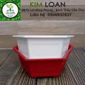 Combo 4 chậu nhựa lục giác truyền thống mini 21x8cm. 