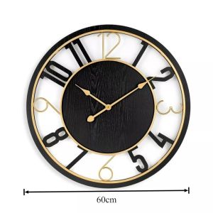 FFBH Iron Wall Clocks Circular Large Hanging Clock Modern Nordic Wall Watch Minimalist Elegant Art Interior Clock Home Decoration Q8H3K