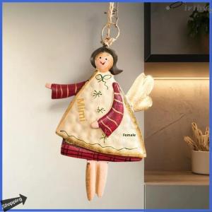 【jianzhanqinl】 1PCS Acrylic Vintage Angel Hanging Decor Christmas Ornaments Santa Claus Xmas Tree Hanging Ornament 2026 Navidad Party Decor