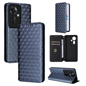Leather Flip Casing For OPPO Reno11 11F Reno 11 Pro 11Pro 11 F Reno11Pro 5G 2024 Phone Case Card Slot Wallet Stand Holder Soft TPU Edge Shockproof Bumper Grid Pattern Back Cover