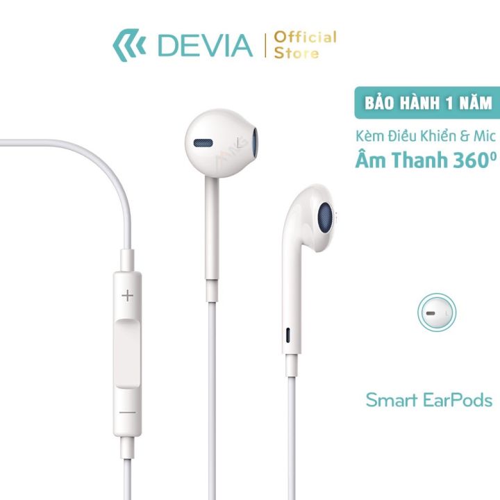 Tai Nghe Nhét Tai DEVIA Smart - Jack Cắm 3,5mm - Chơi Game Nghe Nhạc Độ Trung Thực Cao - Hàng Chính Hãng - Bảo Hành 12 Tháng