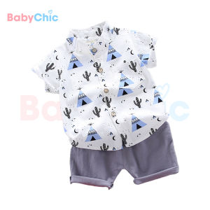 Set Baju Budak Butang Depan Cotton Lengan Pendek Kids Short Sleeve Clothing Set 6 Months - 6 Years