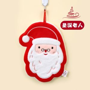 Christmas Hanging towel cute childrens handkerchiefs Hangable new coral velvet absorbent quick drying hand towel