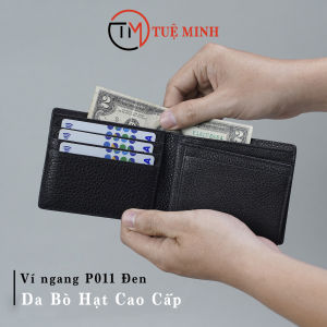 Bóp Ví Nam Da Bò Cao Cấp Thời Trang P011-HD Đựng Tiền Và Đựng Thẻ Tiện Lợi Dáng Ngang - BH 12 THÁNG