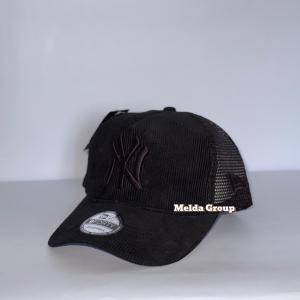 TERBARU Topi Baseball Jaring  Trucker Pria Wanita Cap N-Y Bordir Full Black / Topi Distro Bahan Corduroy Model Simple (COD)