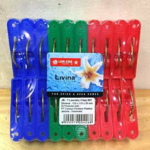 Jepitan baju /jepitan jemuran /jepitan baju landri  LION STAR isi 20ps