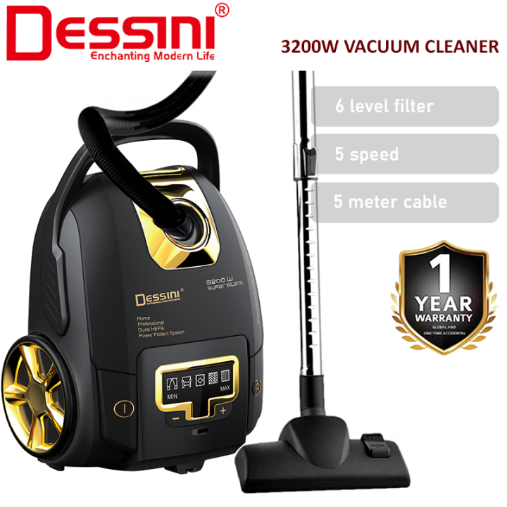 DESSINI ITALY 3200W Vacuum Cleaner Dust Collector Mop Sweeping Brushing Cleaning Floor Suction / Penyedut Habuk Vakum