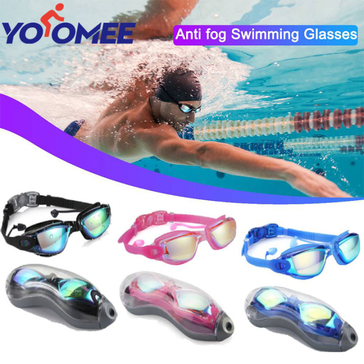 Yoomee Swim Goggles With Earplugs Swimming Goggles No Leaking Anti Fog ...