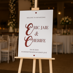 Personalized Wedding Sign on Sintraboard – Durable Lightweight PVC Display for Bridal Events