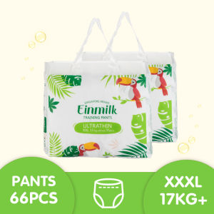Einmilk Bundle 2pcs Ultrathin Baby Diaper Tape/Pants 0.2cm Thinness High Absorbency Diaper Chlorine Free
