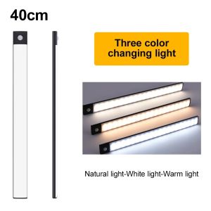 Lampu Baca LED 3 Color Lampu Tempel Sensor Gerak Lemari Kamar Kabinet Lampu Dinding