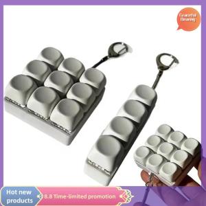 Graceful Keychain With Keyboard To Relieve Stress 4 9 Button Toy Relaxing And Quiet Mechanical Keyboard Easy To Remove Readjust
