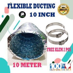 Flexible Ducting / Saluran Udara Hexaust 10 inch (Panjang 5 Meter) Free Klem 2 pcs