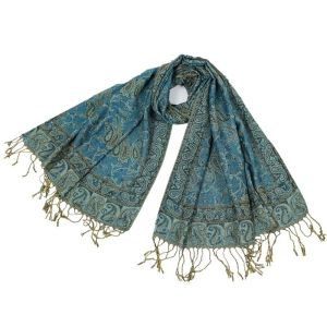 YOCKY Sun Protection Paisley Shawl Ethnic Style Tassels Sunscreen Shawl Elegant Long Cashmere Scarf Travel