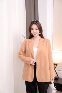 Jass Shop Korean Casual Oversized Blazer Suit Jacket for Women Loose Retro Lapel Long Sleeve Top (S-L) 1630 0717 8012